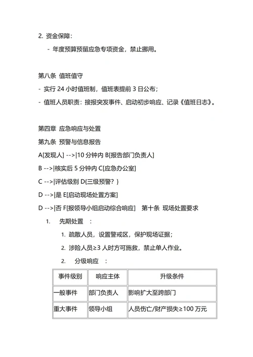 通用公司应急救援管理制度