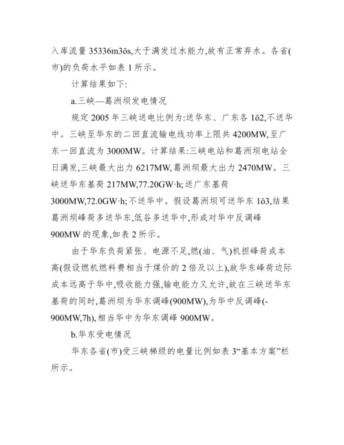 三峡电力市场优化调度分析论文.docx