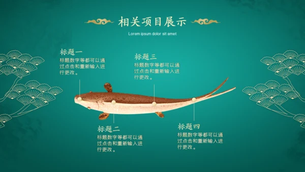 绿金色中国风年度工作总结通用PPT模板