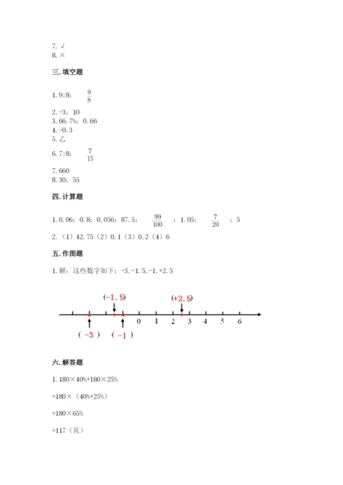 六年级下册数学期末测试卷含完整答案（夺冠系列）.docx