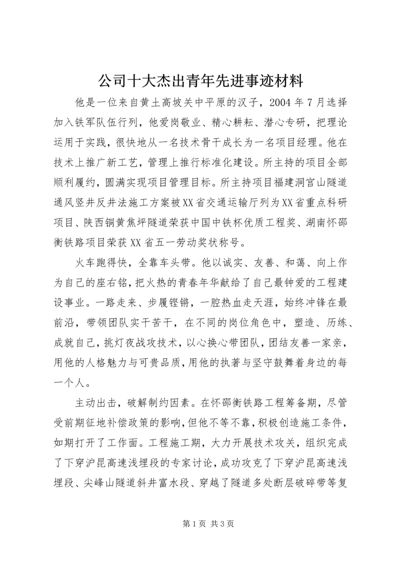 公司十大杰出青年先进事迹材料.docx