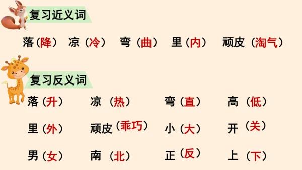 统编版语文一上第四单元复习课件