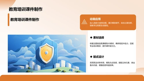橙色3D风专业培训素材集PPT