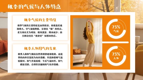 橘色商务风秋季居家养生PPT模板