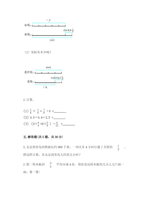 冀教版五年级下册数学第六单元 分数除法 测试卷附完整答案（网校专用）.docx