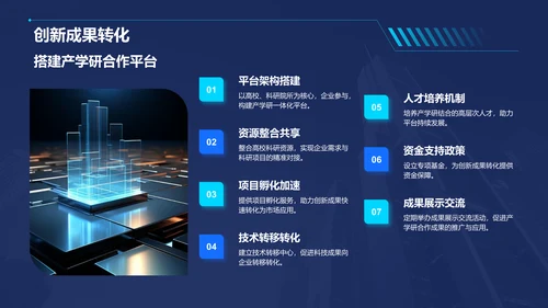 蓝色科技风汇报总结PPT模板