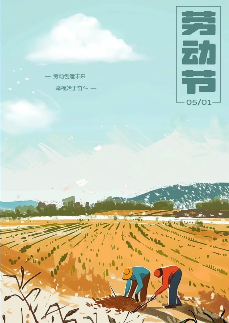 劳动创造未来节日海报