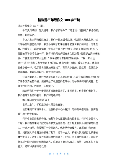 精选游三年级作文300字三篇