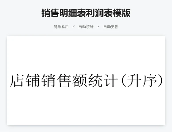 销售明细表利润表模版