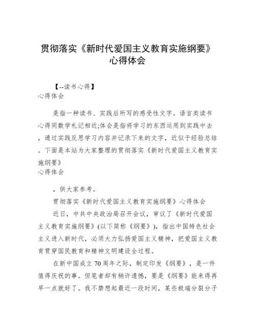 贯彻落实《新时代爱国主义教育实施纲要》心得体会.docx