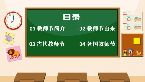 教师节快乐教室黑板校园风格通用PPT模板