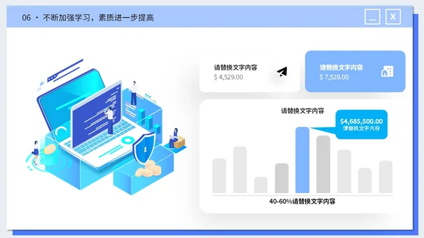 微立体插画风电商行业公司年终工作总结PPT年终总结