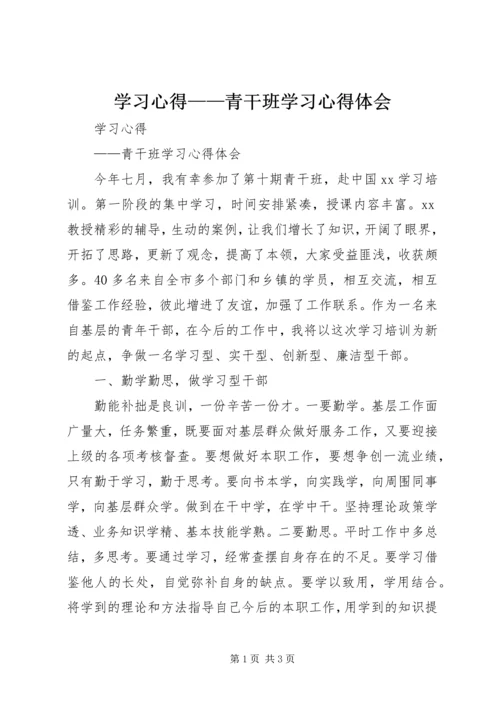 学习心得——青干班学习心得体会.docx