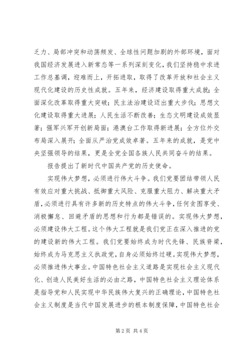 学习党的十九大报告心得体会：筑梦青春 (4).docx
