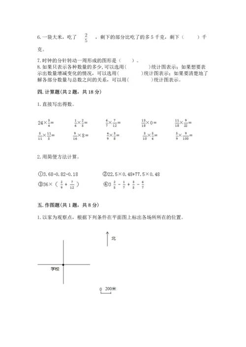 六年级上册数学期末测试卷附参考答案（满分必刷）.docx