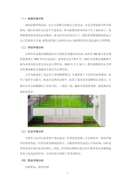 11页4500字财务管理专业职业生涯规划.docx