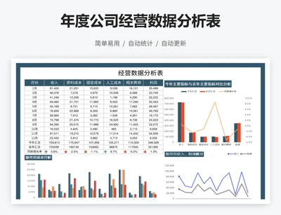 年度公司经营数据分析表