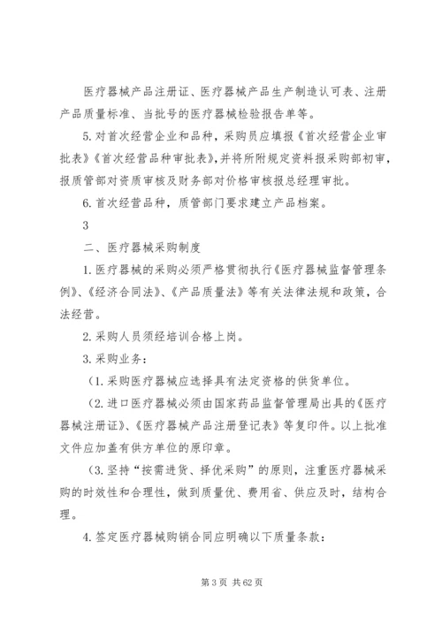 产品质量管理制度文件目录.docx