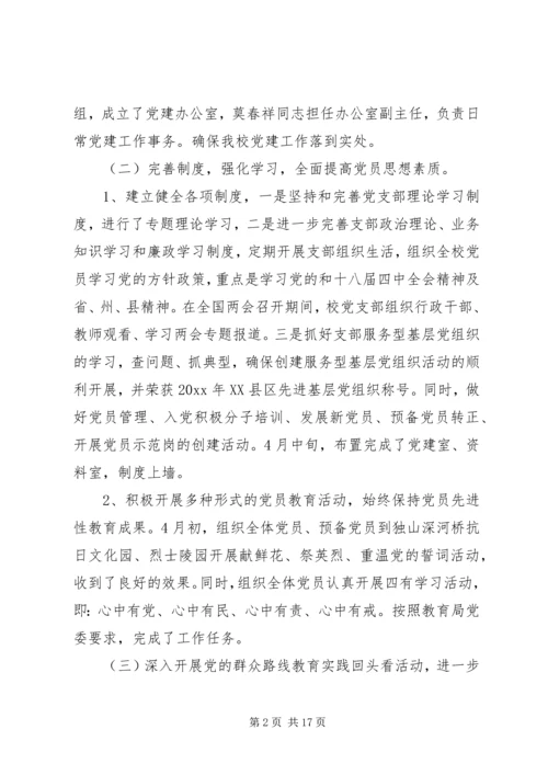 学校党建工作评议意见和建议 (2).docx