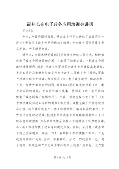 副州长在电子政务应用培训会讲话.docx