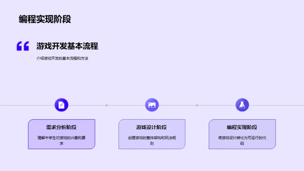 了解游戏开发过程，创造自己的游戏作品