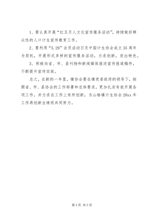 乡镇某年计生协会工作计划书.docx