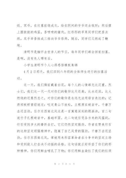 小学生清明节个人心得感悟模板集锦.docx