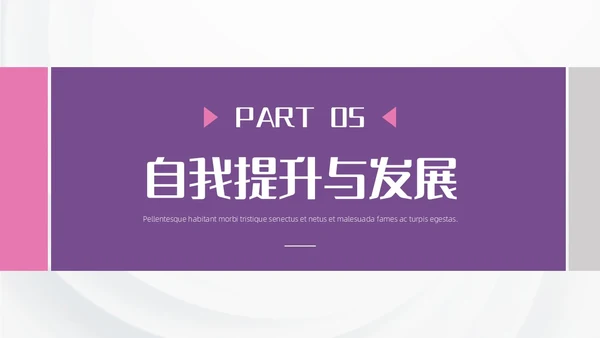 紫粉色形状插画简约风护士长述职报告通用PPT模板