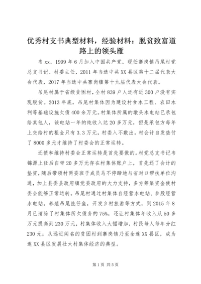 优秀村支书典型材料，经验材料：脱贫致富道路上的领头雁.docx