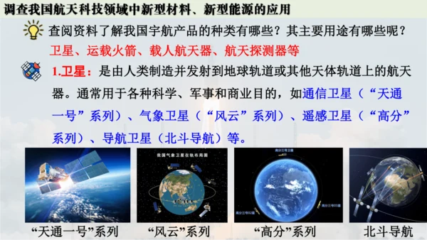 跨学科实践活动10  调查我国航天科技领域中新型材料、新型能源的应用课件(共38张PPT内嵌视频)