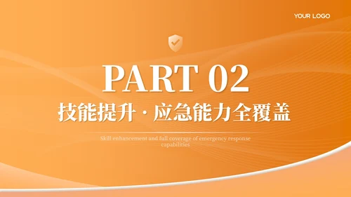 橙色简约商务风安全生产主题宣讲PPT模板