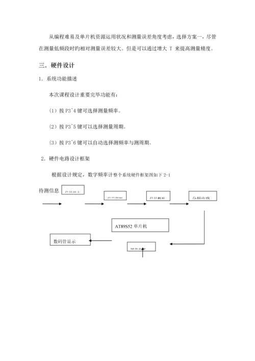 基于c语言单片机数字频率计优质课程设计.docx