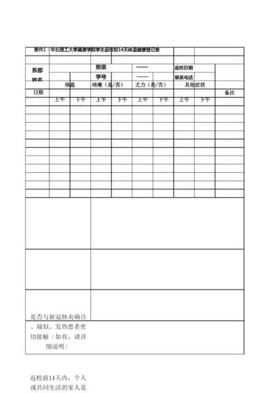 学生返校前14天体温健康登记表.docx