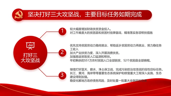 红色简约大气党支部政府工作总结PPT