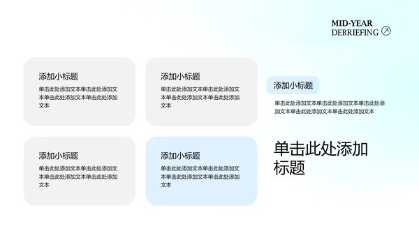 蓝色渐变年中述职工作总结PPT模板