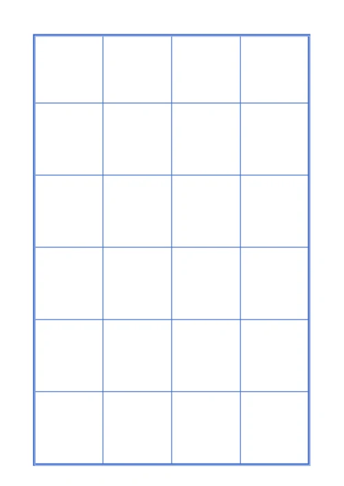 蓝色口字格书法字站稿纸4X6