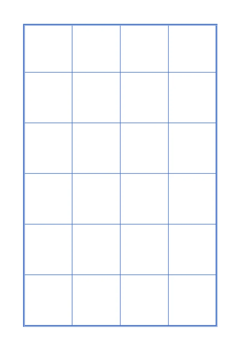 蓝色口字格书法字站稿纸4X6