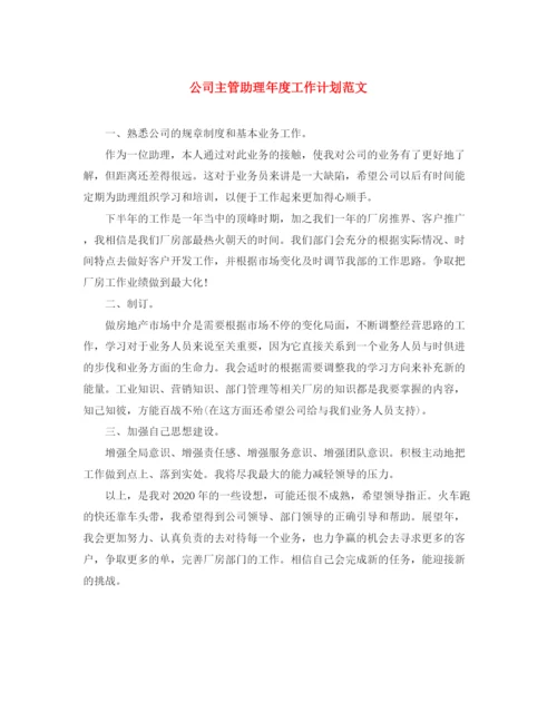 精编之公司主管助理年度工作计划范文.docx