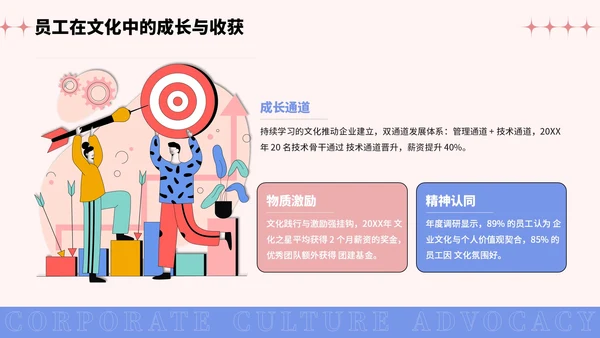 彩色插画风企业文化宣导PPT模板