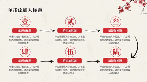 红色中国风通用PPT模板