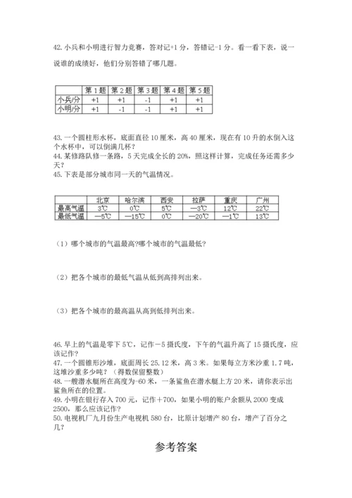 六年级小升初数学解决问题50道含答案（综合卷）.docx