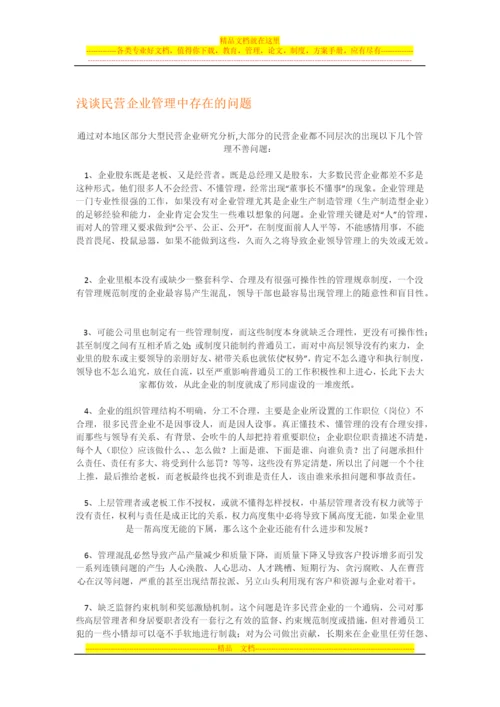 浅谈民营企业管理中存在的问题.docx