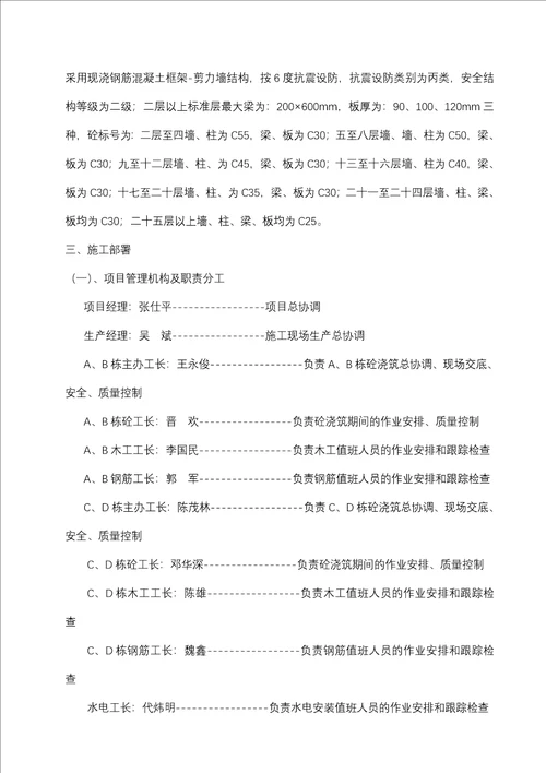 泉天下国际公馆-泉城首府工程标准层砼施工方案