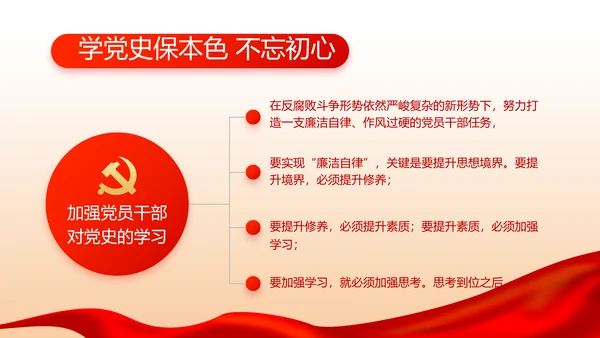 开展党史红色学习教育党课动态PPT
