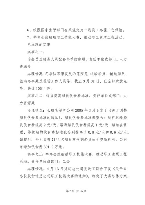 公司一届四次职代会实事,提案,意见的办理情况.docx