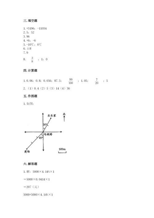 沪教版小学六年级下册数学期末综合素养测试卷【达标题】.docx