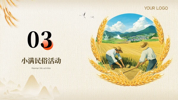 黄色节气之小满PPT模版