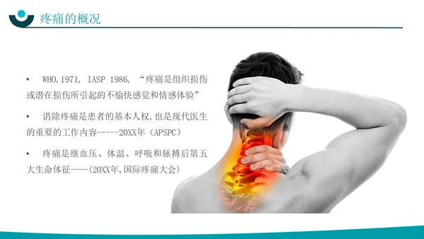 深青色简约实拍风围手术期患者疼痛管理护理培训PPT模板