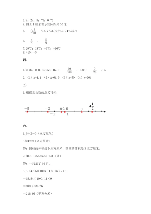 小学六年级数学期末自测题【基础题】.docx