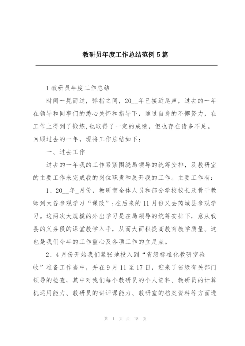 教研员年度工作总结范例5篇.docx